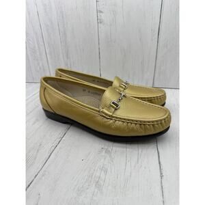 SAS Slip On Horsebit Loafers Gold Comfort Footbed Tripad Womens Sz 10 M